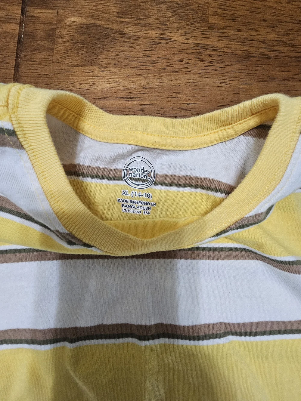 wonder nation Yellow, White & Brown Striped Short-Sleeve Tee